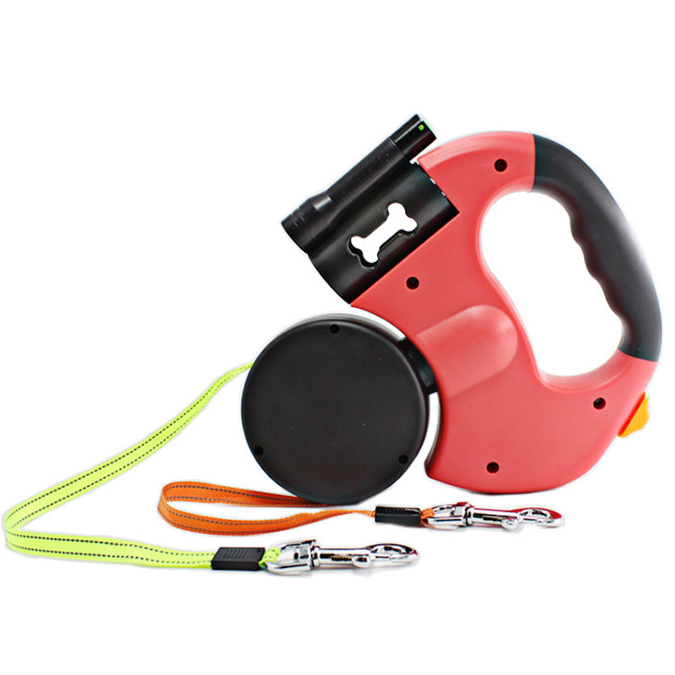 Double Dog Lead with LED — Two Dogs, One Handle