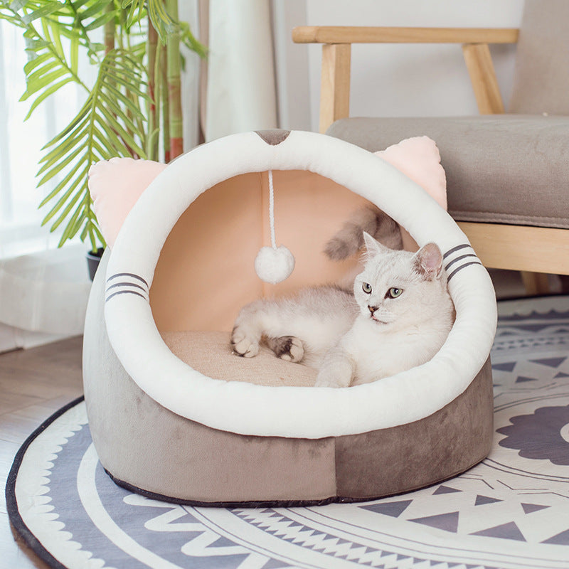 Plush Enclosed Cat Cave Bed — Character Designs | Huellitas™