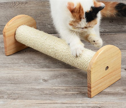 Sisal Scratching Post 53 cm — Solid Wood Base