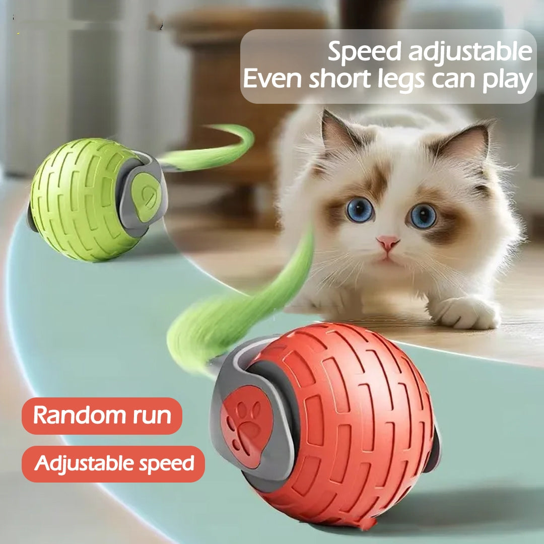 Self-rolling cat ball toy, sapphire blue