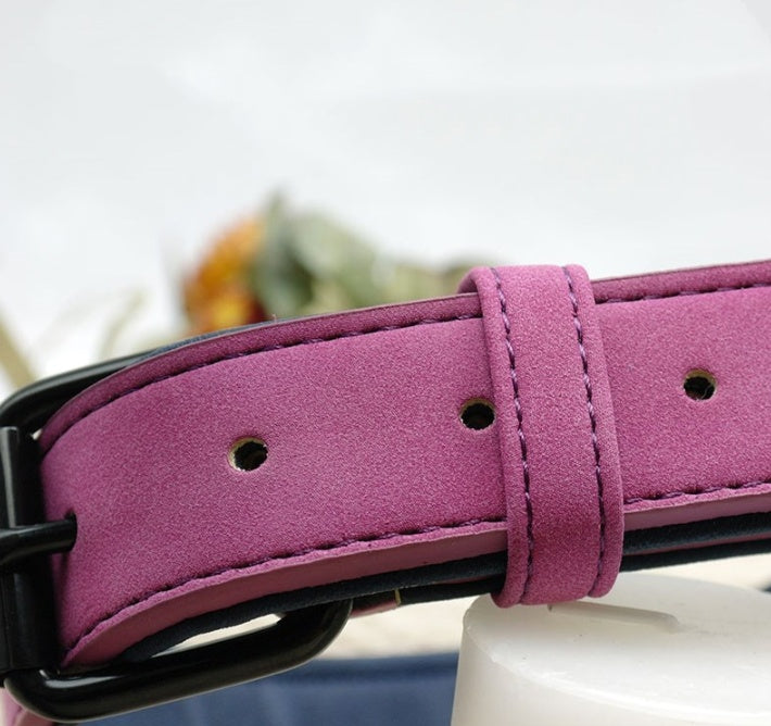 Personalized Leather-Style Dog Collar with Engraved ID | Huellitas™