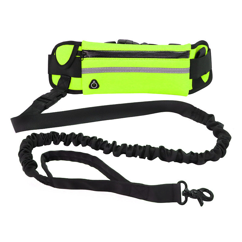 Hands-free dog lead in fluorescent yellow