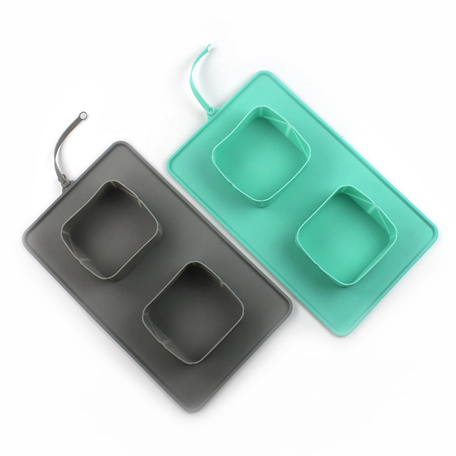 Folding Travel Bowl — Silicone Double Dish with Pouch