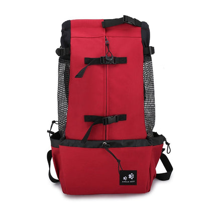 Padded shoulder straps on the carrier backpack