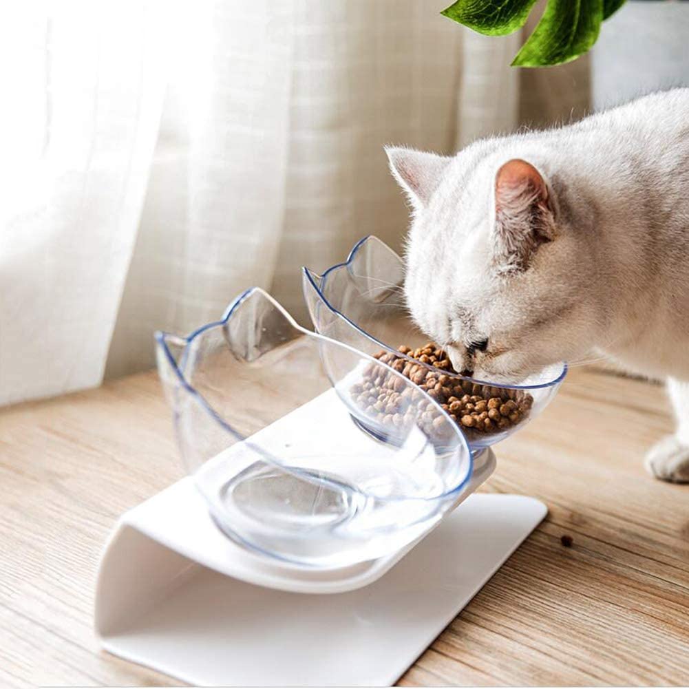 Elevated Feeder Stand — 15° Tilt, Clear Bowls