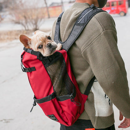 Carrier backpack showing the mesh side panel