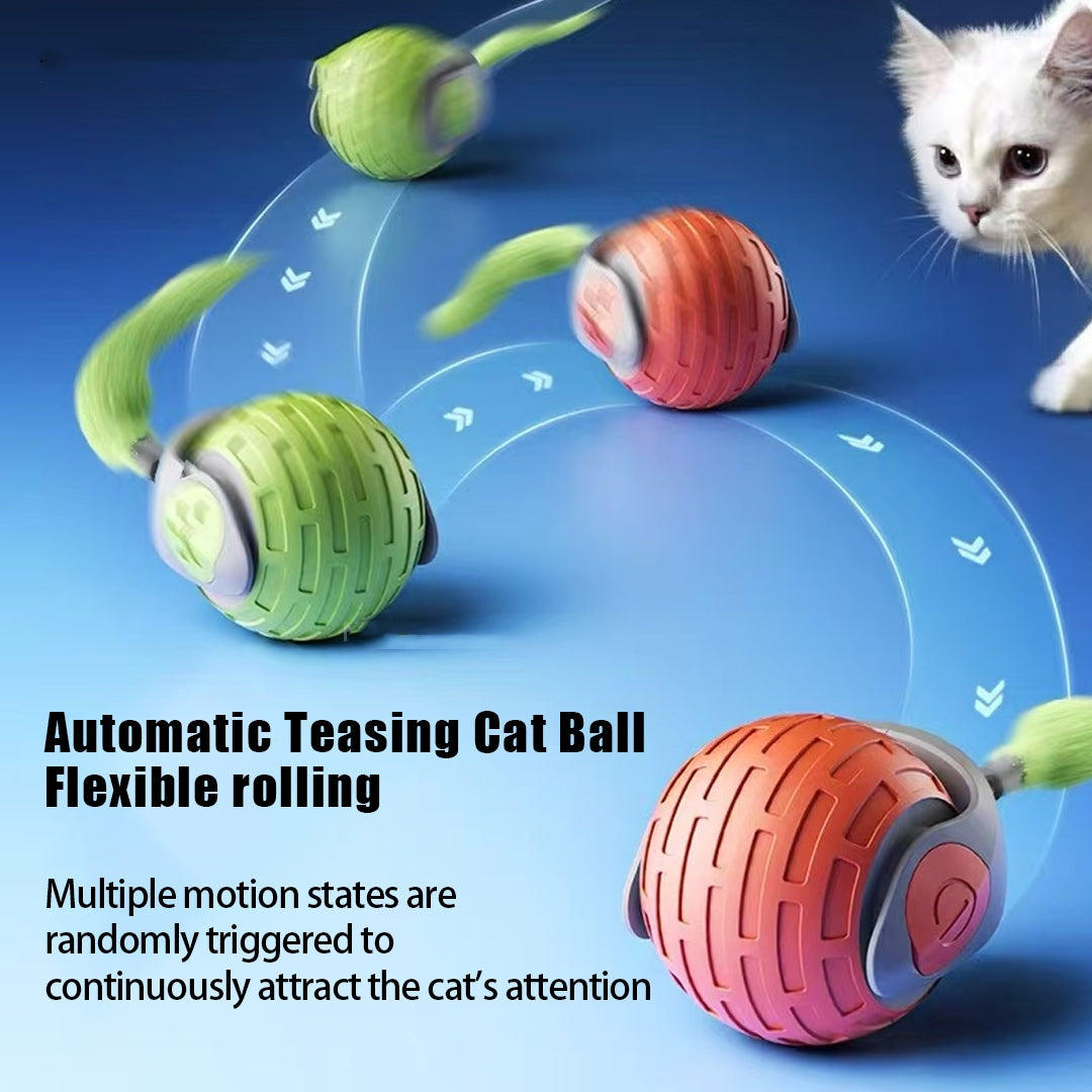 All three colours of the self-rolling cat ball