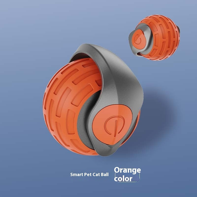 Cat ball toy in orange red
